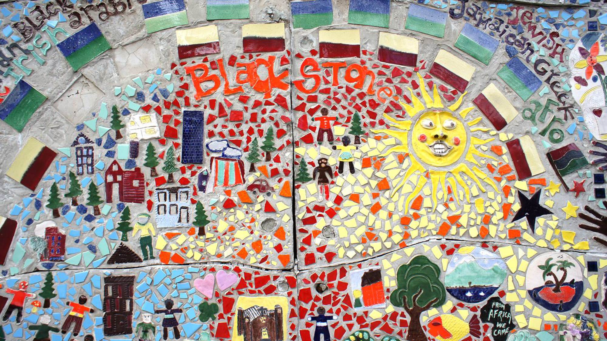 Mosaic by the entrance of the BCC